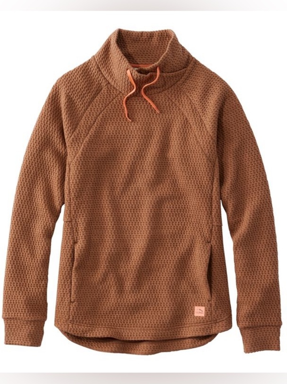 L.L. Bean Women's Ridgeknit Crossneck Pullover Size L in Brown Granola